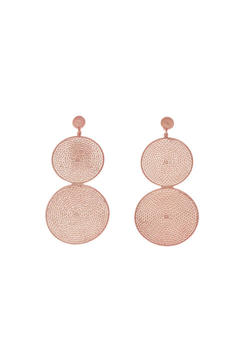 Pink Hand-painted Infinity Filigree Earrings